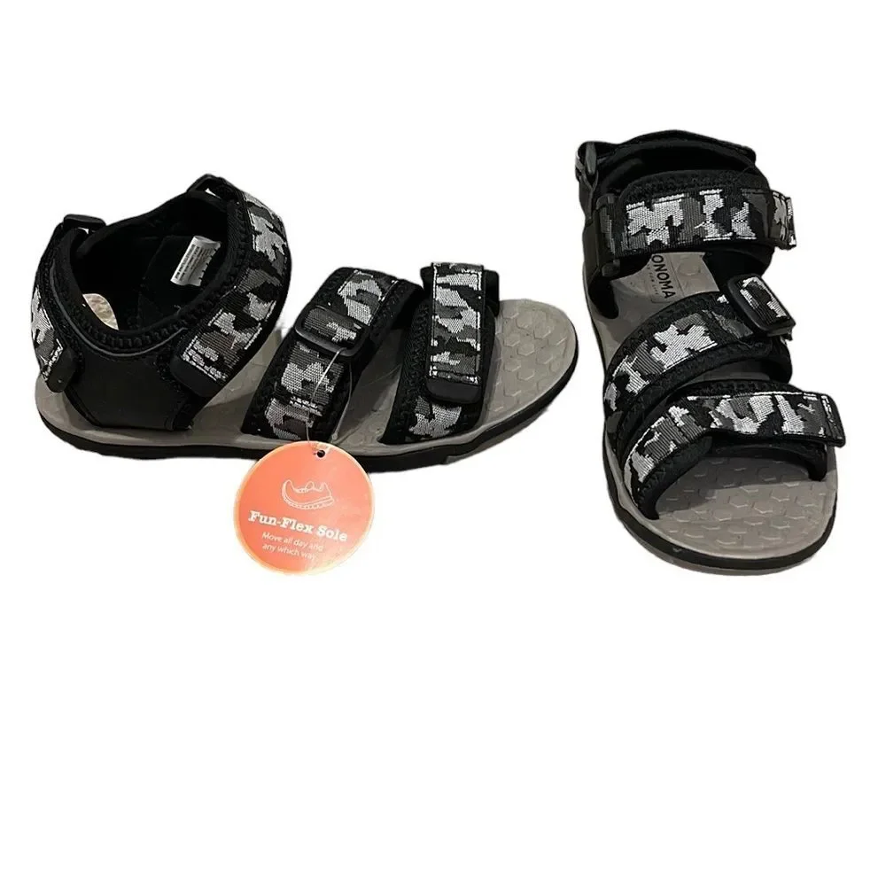 Sonoma Gravity Boys Adjustable Sandals Camo Grey Size 13